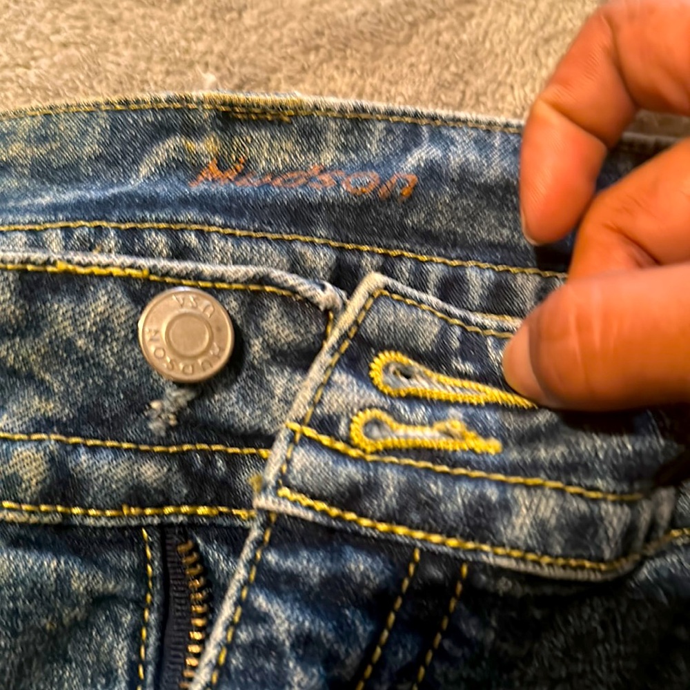 Hudson low waisted, distressed flare leg jeans - Picture 6 of 6